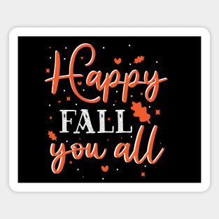 Happy Fall Y'all Autumn Fall Design Magnet